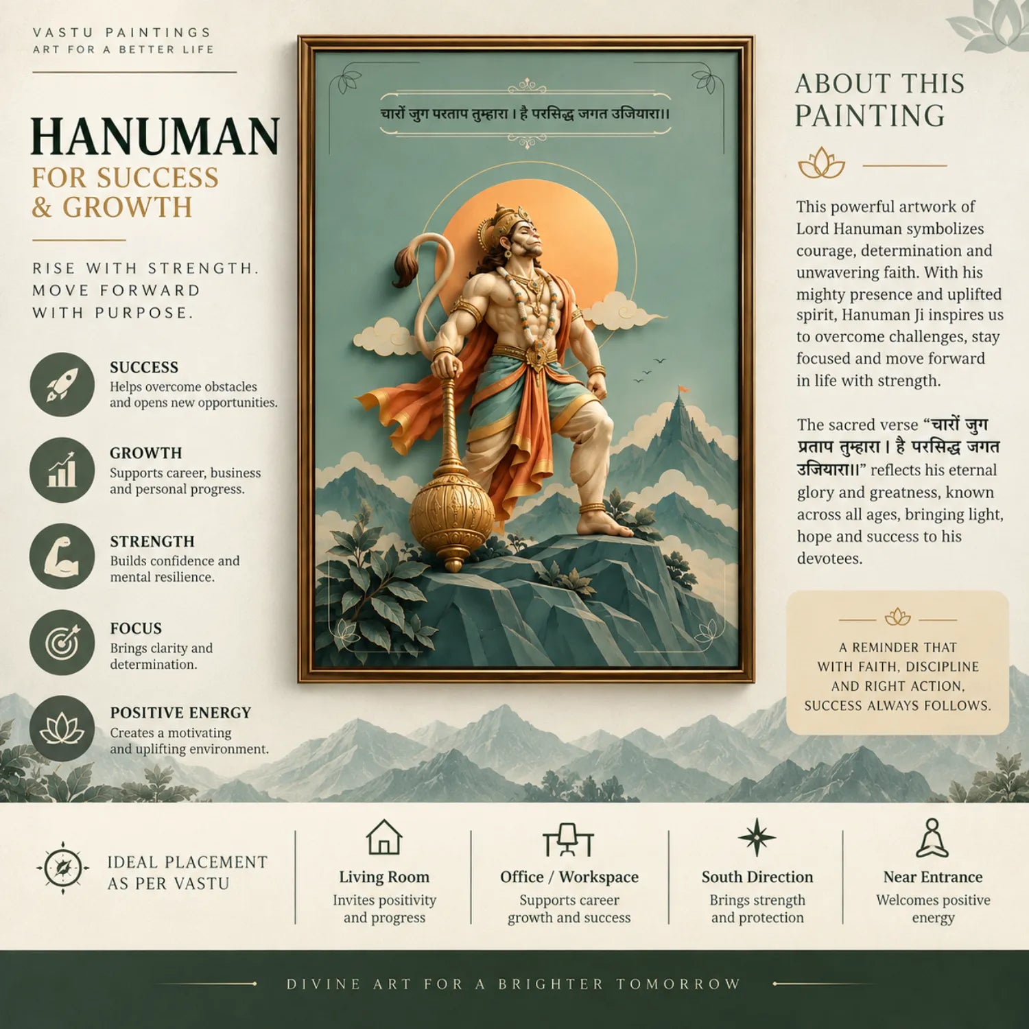 Hanuman for Success & Growth | Vastu Painting